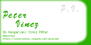 peter vincz business card